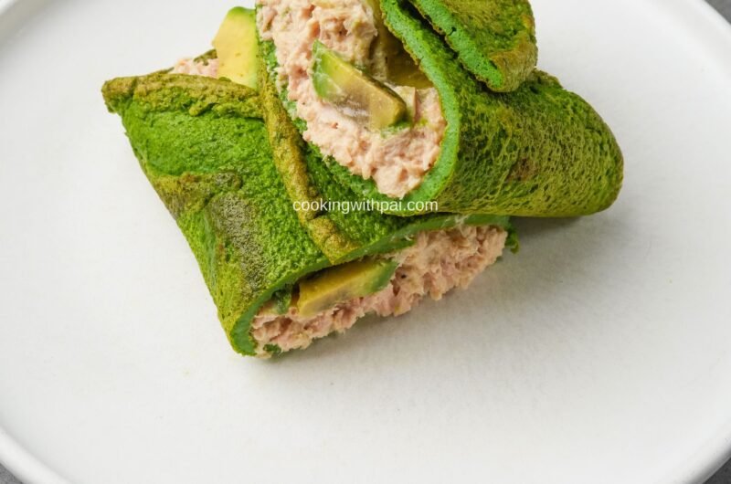 Spinach Egg Wrap with Tuna Filling