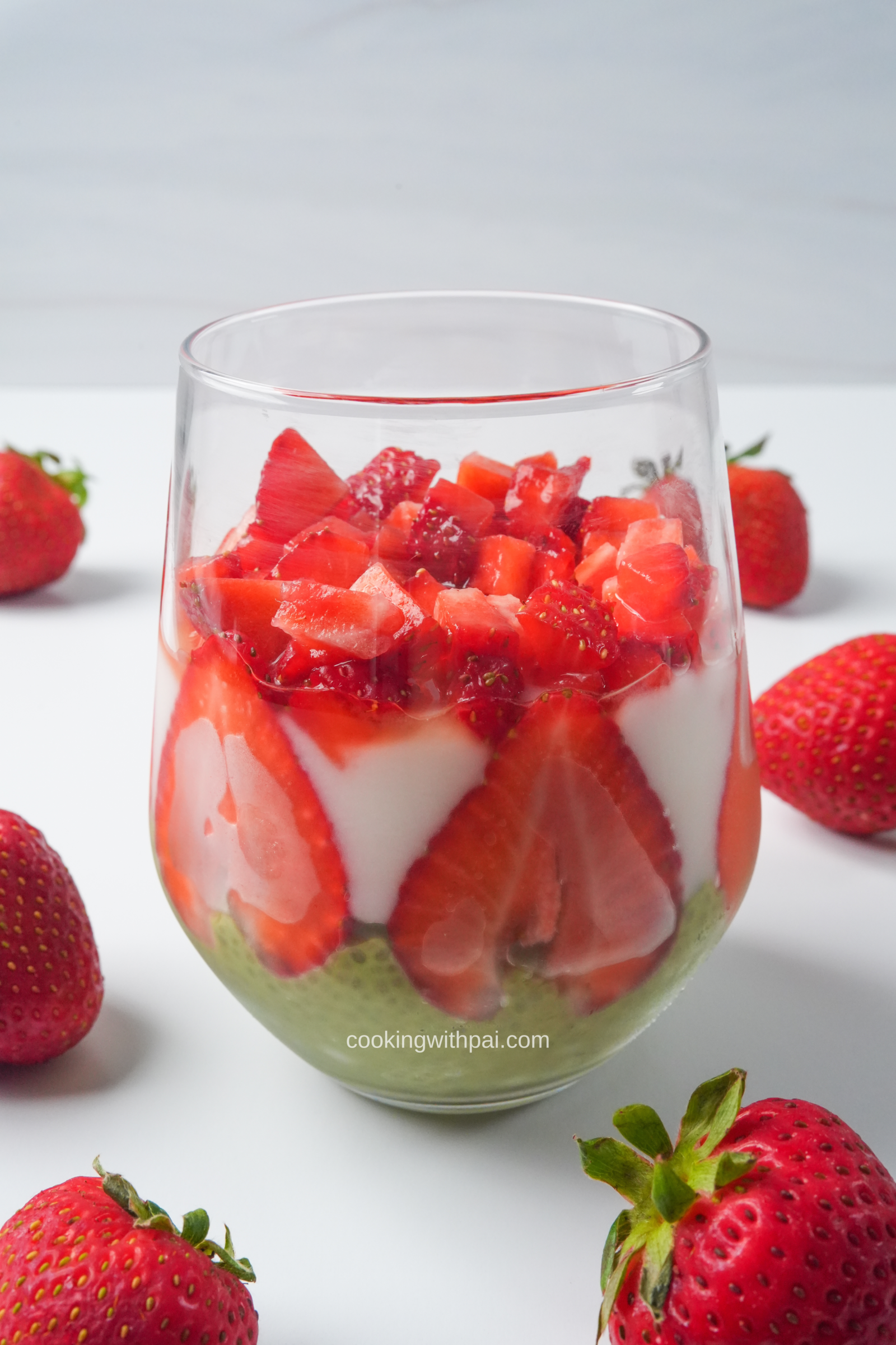 Matcha Strawberry Chia Pudding