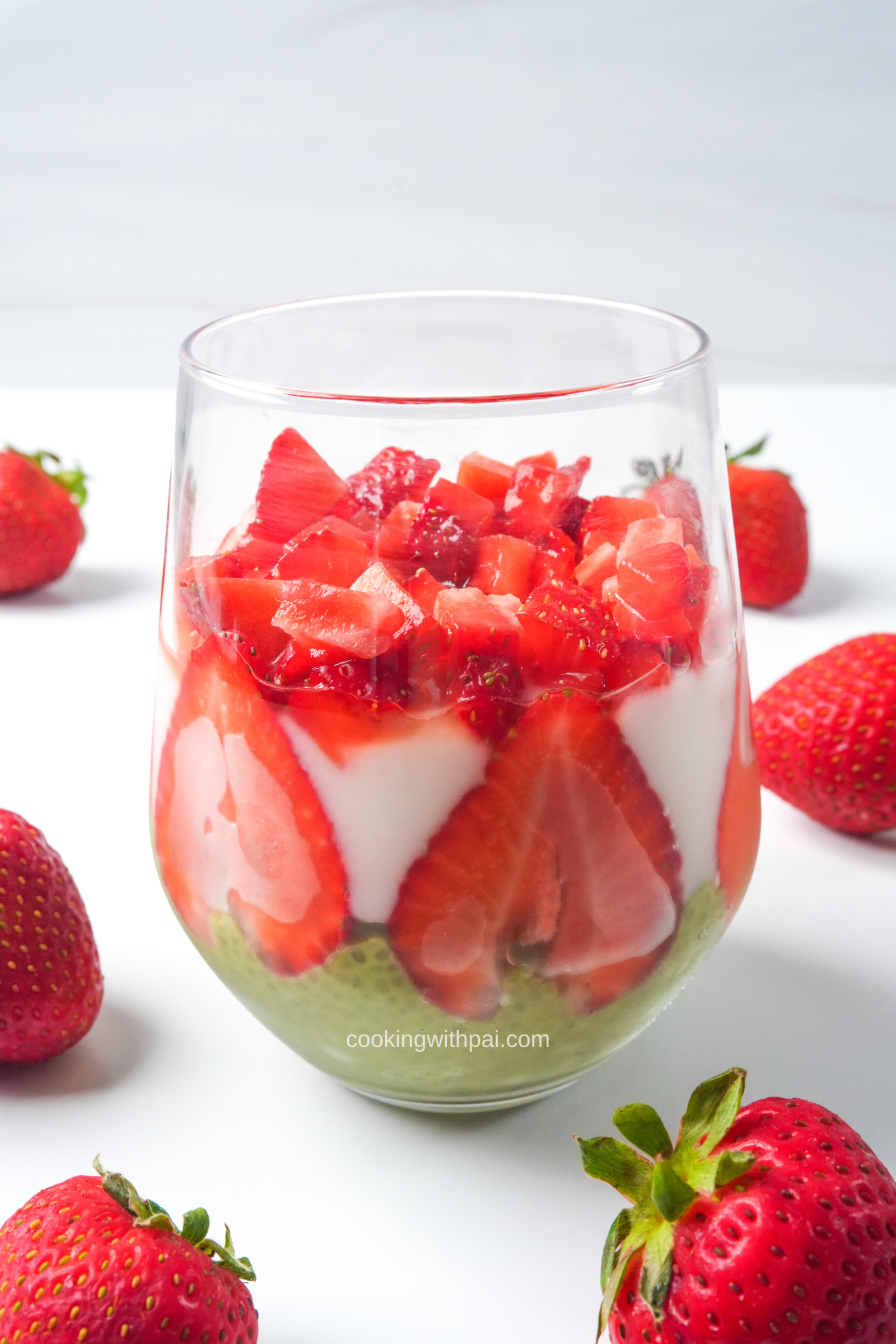 Matcha Strawberry Chia Pudding