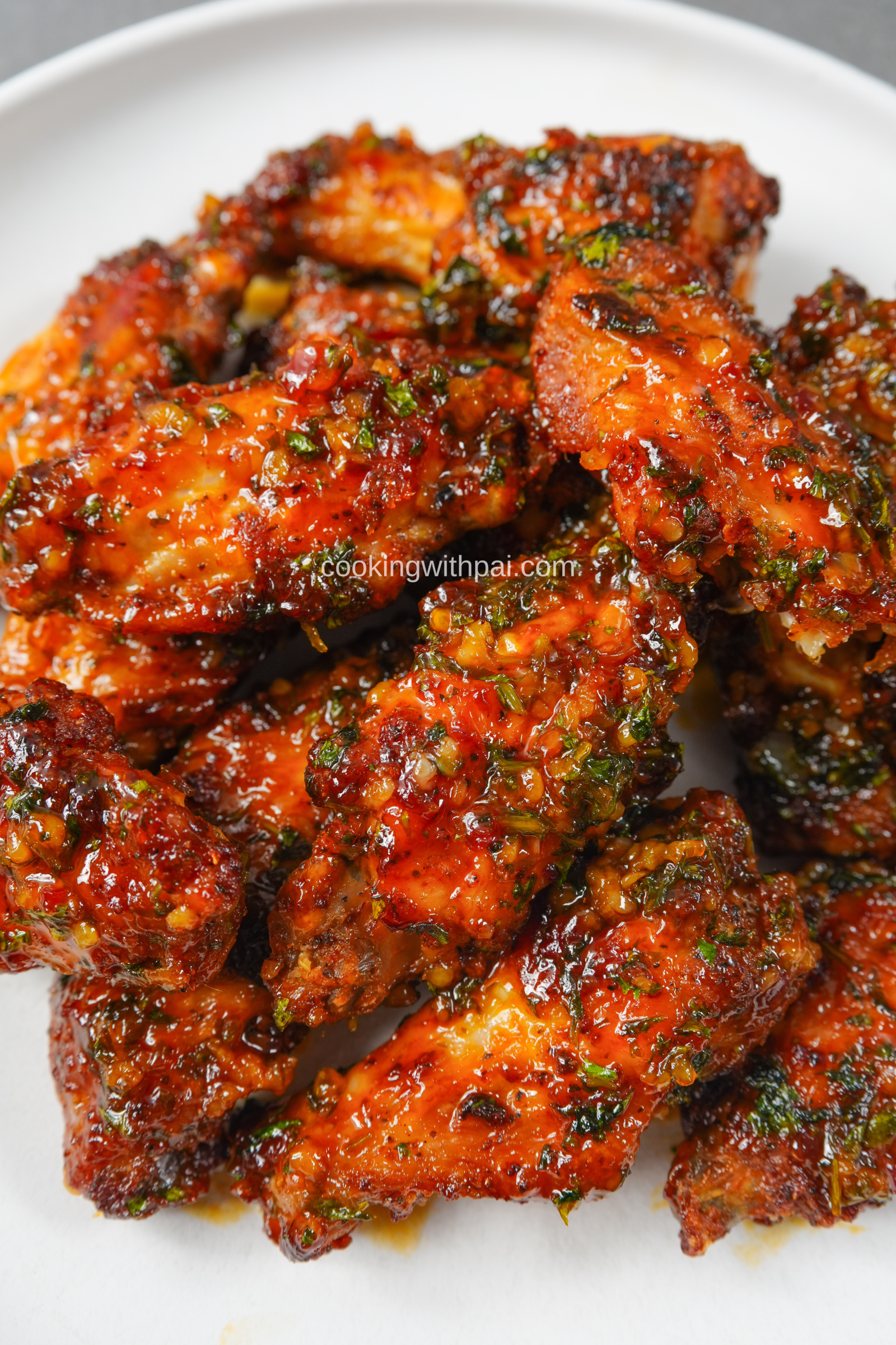 Cilantro lime chili chicken wings in air fryer